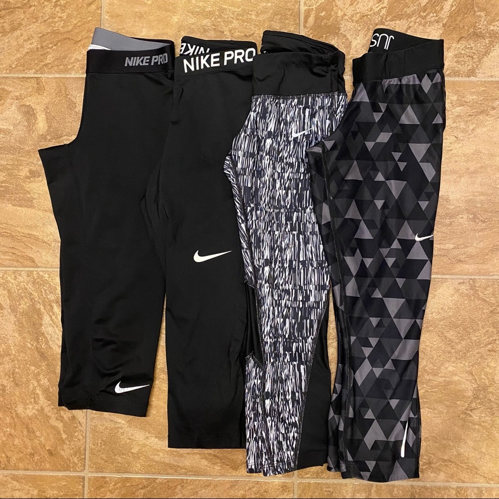 Nike Pro Dri Fit Athletic Workout Leggings Women’s Size XS - 4 Pair Bundle